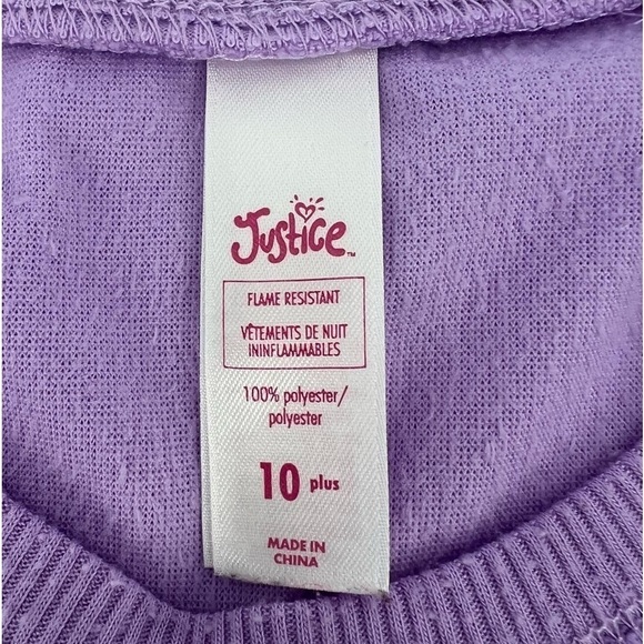 Justice Purple Sloth Choose Snooze Pajama Long Sleeve Shirt Size 10 Plus Girl's - Picture 2 of 4